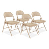 950 Series Vinyl Padded Steel Folding Chair, Supports Up To 250 Lb, 17.75" Seat Height, Beige, 4/Carton