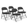 970 Series Fabric Padded Steel Folding Chair, Supports Up To 250 Lb, 17.75" Seat Height, Star Trail Black, 4/Carton