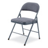 970 Series Fabric Padded Steel Folding Chair, Supports Up To 250 Lb, 17.75" Seat Height, Star Trail Blue, 4/Carton