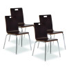 Bushwick Series Bentwood Chair, Supports Up To 500 Lb, 18" Seat Height, Espresso Seat, Espresso Back, Chrome Base, 4/Pack