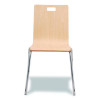 Bushwick Series Bentwood Chair, Supports Up To 500 Lb, 18" Seat Height, Natural Seat, Natural Back, Chrome Base, 4/Carton