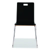 Bushwick Series Bentwood Chair, Supports Up To 500 Lb, 18" Seat Height, Black Seat, Black Back, Chrome Base, 4/Carton