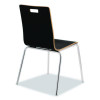 Bushwick Series Bentwood Chair, Supports Up To 500 Lb, 18" Seat Height, Black Seat, Black Back, Chrome Base, 4/Carton