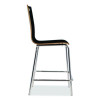 Bushwick Series Bentwood Stool, Counter Height, Supports Up To 500 Lb, 24" Seat Height, Black Seat/Back, Chrome Base, 4/Ct