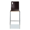 Bushwick Series Bentwood Stool, Supports Up To 500 Lb, 30" Seat Height, Espresso Seat, Espresso Back, Chrome Base, 4/Carton