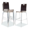 Bushwick Series Bentwood Stool, Supports Up To 500 Lb, 30" Seat Height, Espresso Seat, Espresso Back, Chrome Base, 4/Carton