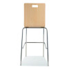 Bushwick Series Bentwood Stool, Supports Up To 500 Lb, 30" Seat Height, Natural Seat, Natural Back, Chrome Base, 4/Carton