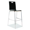 Bushwick Series Bentwood Stool, Supports Up To 500 Lb, 30" Seat Height, Black Seat, Black Back, Chrome Base, 4/Carton