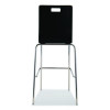 Bushwick Series Bentwood Stool, Supports Up To 500 Lb, 30" Seat Height, Black Seat, Black Back, Chrome Base, 4/Carton