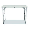 Plastic Fold-In-Half Adjustable Height Table, Rectangular, 24w x 48d x 22h To 35h, Speckled Gray Top, Gray Base/Legs