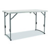 Plastic Fold-In-Half Adjustable Height Table, Rectangular, 24w x 48d x 22h To 35h, Speckled Gray Top, Gray Base/Legs
