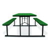 Blow Molded Folding Picnic Table, Rectangular, 57w x 72d x 29.5h, Green Top, Black Base/Legs
