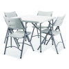 Heavy-Duty Folding Table/Folding Chair Set, 36" x 36" x 29.5", Speckled Gray Top, Gray Legs, 4/Carton, 2 Carton/Bundle