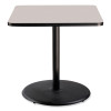 Cafe Table, 36w x 36d x 36h, Square Top/Round Base, Gray Nebula Top, Black Base