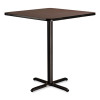 Cafe Table, 36w x 36d x 42h, Square Top/X-Base, Mahogany Top, Black Base