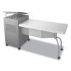 Edupod Teacher's Desk And Lectern Combo, 24" x 68" x 45", Gray Hammer Tone