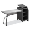 Edupod Teacher's Desk And Lectern Combo, 24" x 68" x 45", Gray Hammer Tone