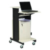 Premium Plus Presentation Cart With Storage Cabinet, 18 x 30 x 40.5, Ivory/Black