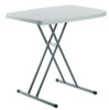 Height Adjustable Personal Folding Table, Rectangular, 20 x 30 x 27.87, Speckled Gray Top, Gray Base/Legs