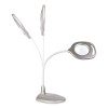 2-In-1 Led Magnifier Floor And Table Light, 39.5" High, Silver/White
