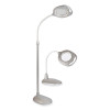 2-In-1 Led Magnifier Floor And Table Light, 39.5" High, Silver/White