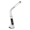 Wellness Series Sanitizing Thrive Led Desk Lamp With Clock, 10" To 18.75", White