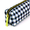 Pencil Case, 7.9" x 2" x 2", Black/White Check