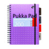 B5 Size Project Book, 4-Subject, Medium/College Rule (7.14 Mm), Assorted Cover Colors, (100) 9.8 x 6.9 Sheets, 3/Pack