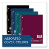 Subject Wirebound Promotional Notebook, 1-Subject, Wide/Legal Rule, Assorted Cover Colors, (70) 10.5 x 8 Sheets, 24/Carton