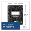 Spring Signature Composition Notebook, Quadrille Rule (5 Sq/In), Black Marble Cover, (70) 9.75 x 7.5 Sheets, 24/Carton