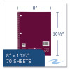 Subject Wirebound Notebook, 1-Subject, Medium/College Rule, Assorted Cover Colors, (70) 10.5 x 8 Sheets, 24/Carton