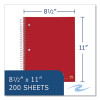Wirebound Notebook With Tabs, 5-Subject, Medium/College Rule, Randomly Assorted Cover Colors, (200) 11 x 8.5 Sheets, 12/Ct