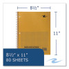 Lab And Science Wirebound Notebook, Quadrille Rule (5 Sq/In), Brown Cover, (80) 11 x 8.5 Sheets, 24/Carton