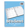 Student Plan Book, Homework/Assignment-Tracking, 22-Weeks: Six-Subject Day, Light Blue Cover, (45) 11 x 8.5 Sheets, 24/Carton