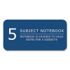 Genesis Notebook, 5-Subject, Medium/College Rule, Randomly Assorted Cover Colors, (200) 11 x 9 Sheets, 12/Carton
