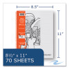 Whitelines Notebook, Medium/College Rule, Gray/Black/Orange Cover, (70) 11 x 8.5 Sheets, 12/Carton