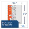 Whitelines Notebook, Dotted Rule (5 Mm), Gray/Orange Cover, (70) 8.25 x 5.75 Sheets, 12/Carton