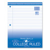 Loose Leaf Paper, 8 x 10.5, 3-Hole Punched, College Rule, White, 150 Sheets/Pack, 24 Packs/Carton