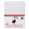 Music Filler Paper, 3-Hole Punched, 8.5 x 11, Music Transcription Format, 20 Sheets/Pack, 24 Packs/Carton