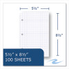 Graph Filler Paper, 3-Hole, Quadrille: 5 Sq In, (100) 8.5 x 5.5 Sheets, 48/Carton