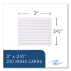 Trayed Index Cards, Narrow Ruled, 3 x 2.5, 200/Tray, 36/Carton