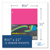 Binder Pocket, 9 w x 11 h, Assorted Colors, 144/Carton