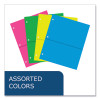 Binder Pocket, 9 w x 11 h, Assorted Colors, 144/Carton