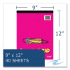 Kids Drawing Pad, 40 White 9 x 12 Sheets, 12/Carton