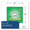 Kids Sketch Notepad, Green Cover, Unruled, (40) White 9 x 9 Sheets, 12/Carton