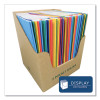 Pocket Folder With 3 Fasteners, 0.5" Capacity, 11 x 8.5, Assorted Colors, 100/Carton