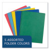 Pocket Folder With Prongs, Accommodates (100) 11 x 8.5 Sheets, Randomly Assorted Colors, 100/Carton