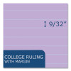 Wide Landscape Format Writing Pad, Medium/College Rule, 40 Assorted Colors 11 x 9.5 Sheets, 12/Carton