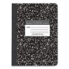 Hardcover Marble Composition Book, Medium/College Rule, Black Marble Cover, (80) 9.75 x 7.5 Sheets, 48/Carton