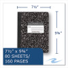 Hardcover Marble Composition Book, Quadrille Rule (5 Sq/In), Black Marble Cover, (80) 9.75 x 7.5 Sheets, 48/Carton